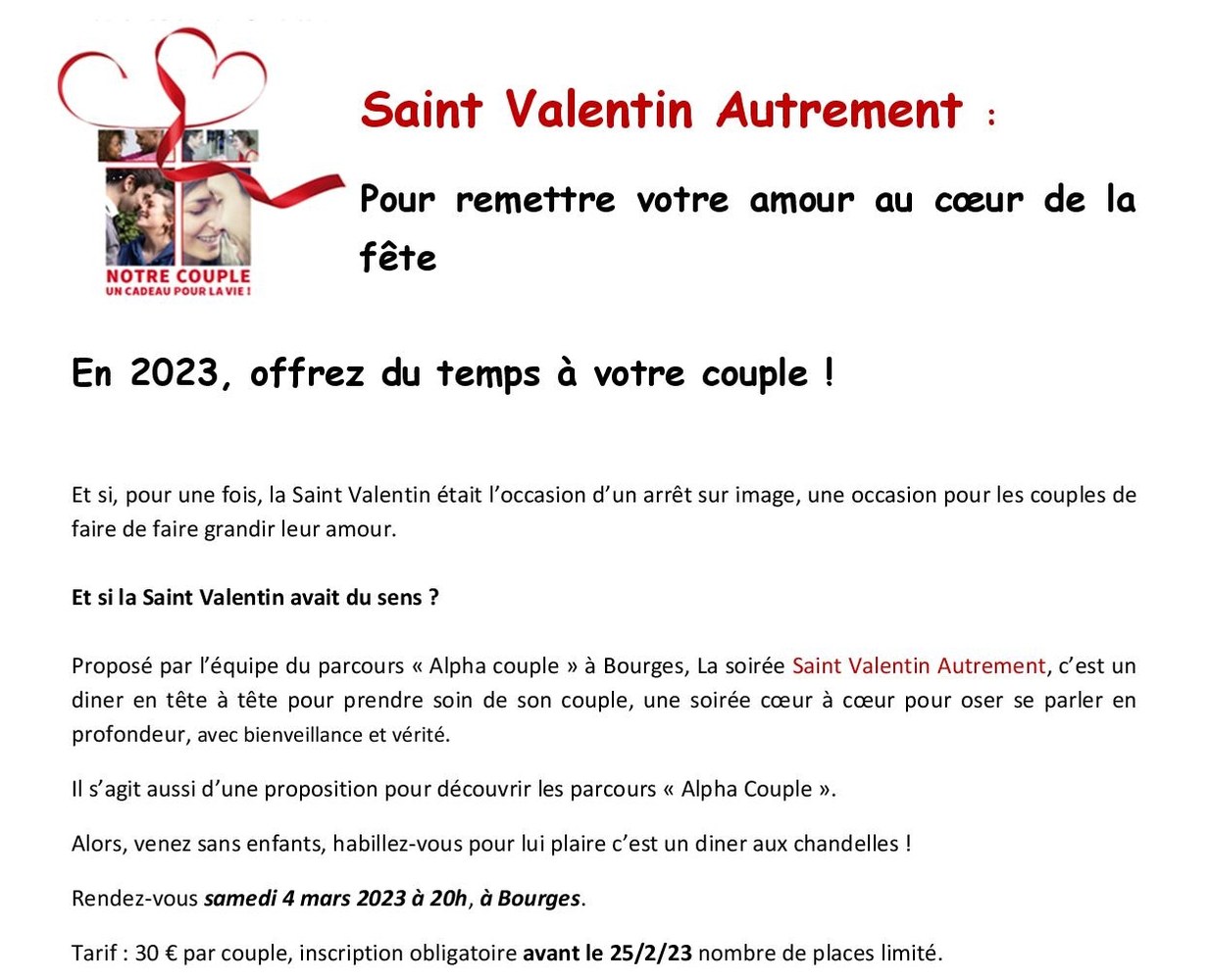 Parcours de la Saint-Valentin